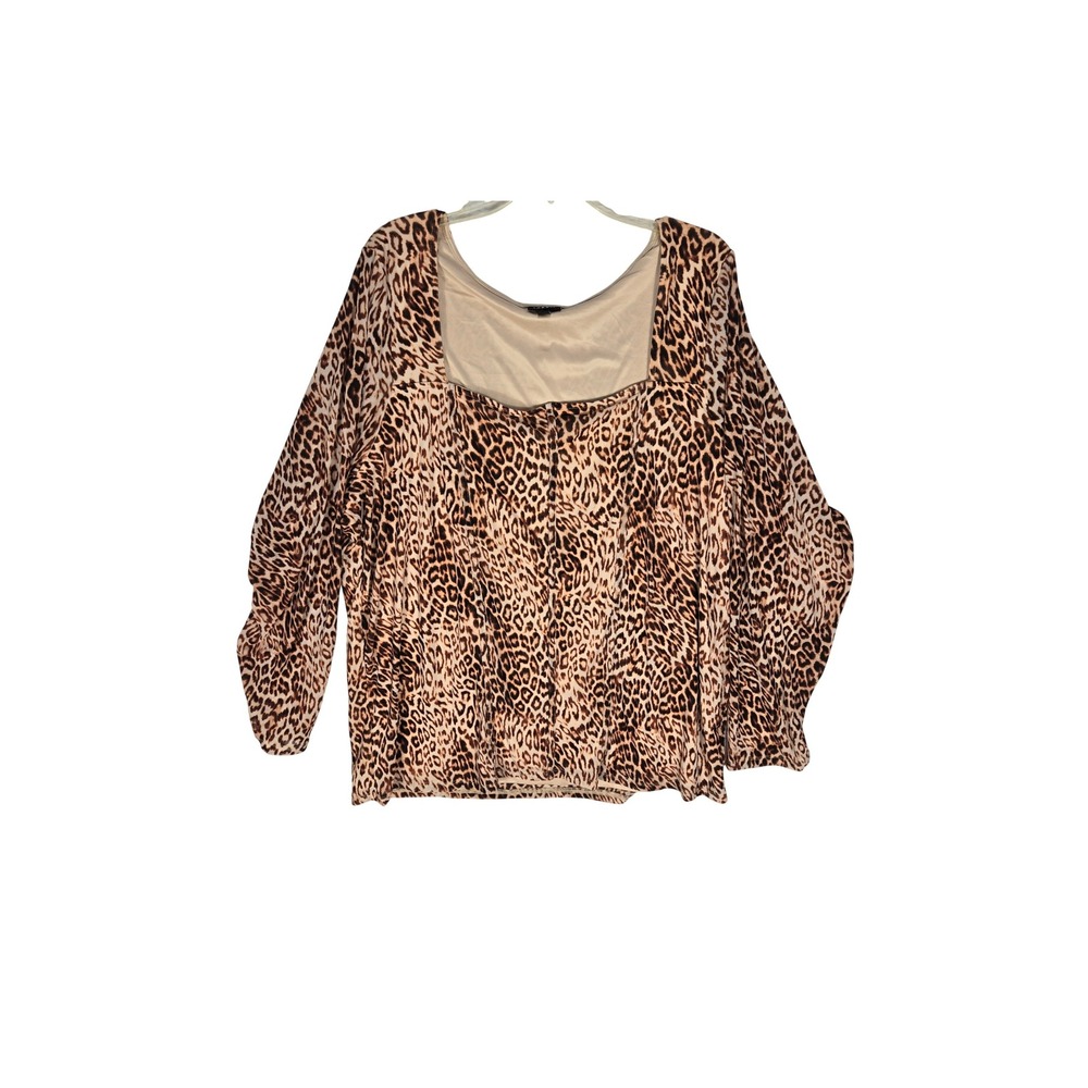 Torrid Top Women's 5 Light Weight Corset Style Leopard Brown Animal Print EUC